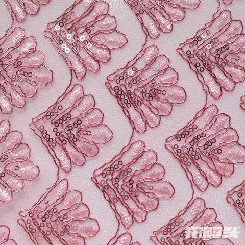 Pink Sequins Knit, Polyester
