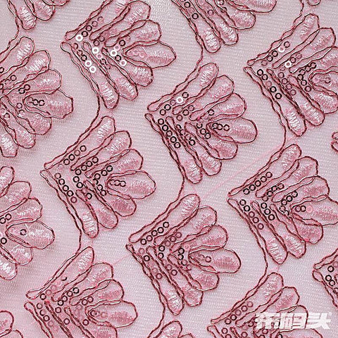Pink Sequins Knit, Polyester