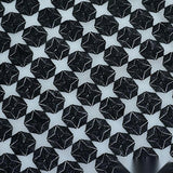 Black Geometric-Star Organza, Polyester — texture