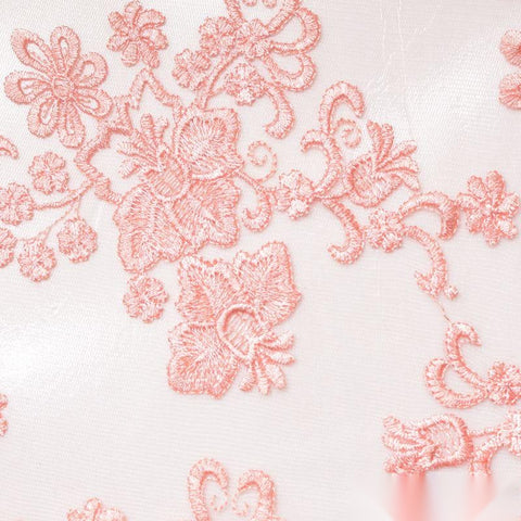 Peach Floral Knit, Polyester