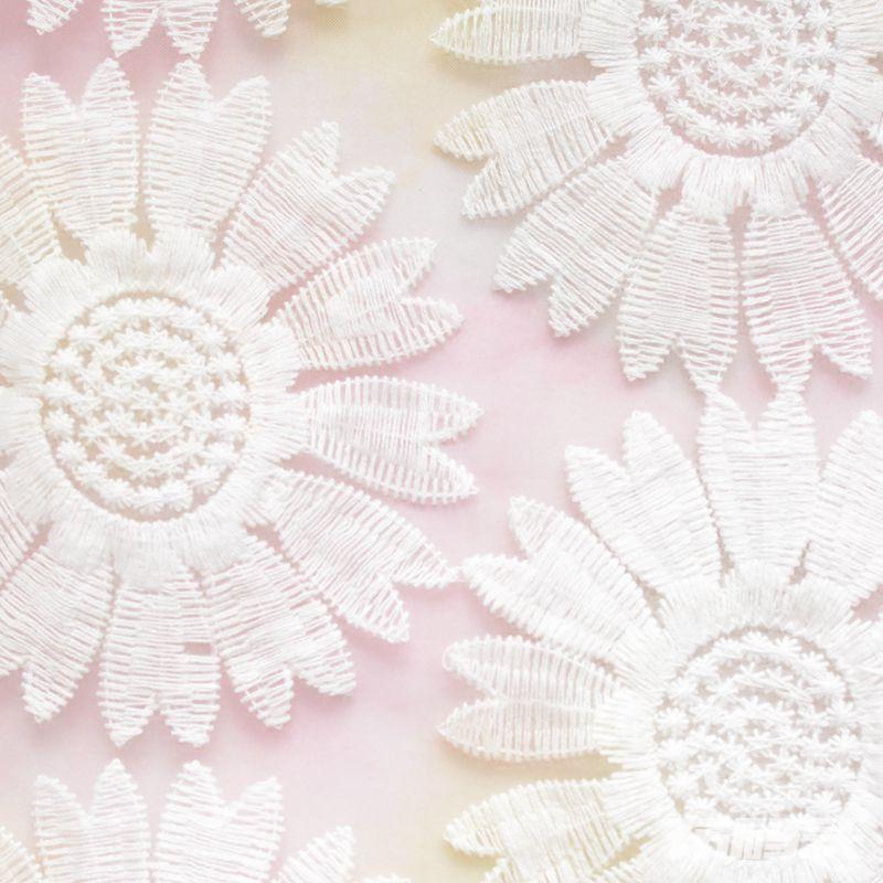 White Floral Knit, Polyester, 130 cm, ref EF-9922
