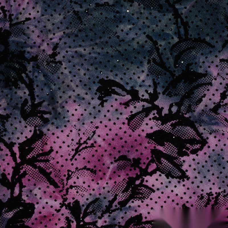 Black Floral Knit, Polyester, 191 gsm, 160 cm