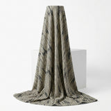 Dark Grey Stripes Crepe, Polyester — mockup: cloth