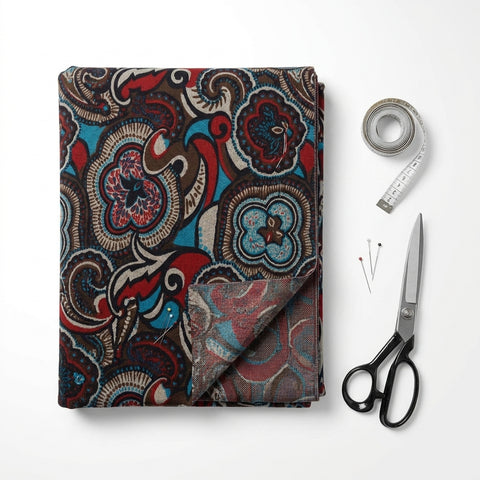Red Paisley Jacquard, Polyester