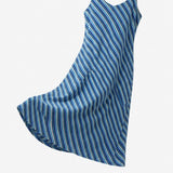 Blue Horizontal-Stripe French Terry, Polyester — mockup: dress bodycon