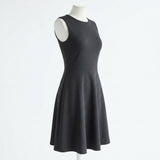 Polyester Acrylic Blend Stretch Jersey Knit Fabric, 160 gsm, 150 cm — Grey — mockup: dress bodycon