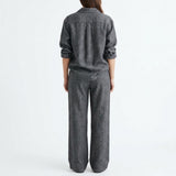 Dark Grey Marl Woven, Linen-Cotton — mockup: dress bodycon