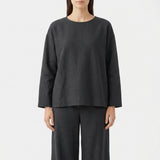Polyester Stretch Linen-Look Fabric, 250 gsm, 165 cm — Grey — mockup: dress bodycon