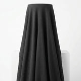 Polyester Stretch Rib Knit Fabric, 260 gsm, 145 cm — Black — mockup: dress bodycon