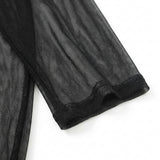 100% Nylon Mesh Fabric, 22 gsm, 160 cm — Black — mockup: dress bodycon