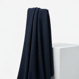 Polyester Stretch Rib Knit Fabric, 240 gsm, 173 cm — Navy — mockup: dress bodycon