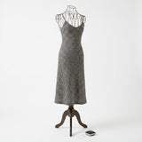 Black Chevron Chunky Knit, Poly-Cotton — mockup: dress bodycon