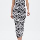 Jacquard Polyester Stretch Chunky Knit Fabric, 280 gsm — Grey — mockup: dress bodycon