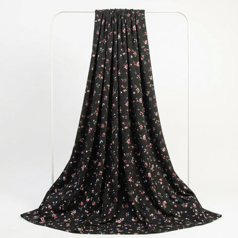 Pink Floral Ponte Knit, Polyester