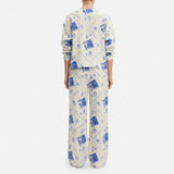 Blue Flowers Woven, Viscose-Linen — mockup: dress bodycon