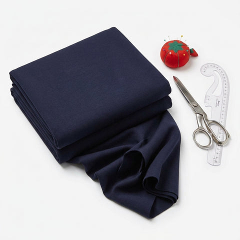 Dark Navy Ponte Knit, Viscose-Nylon