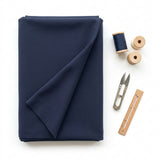Viscose Nylon Stretch Ponte Knit Fabric, 265 gsm, 164 cm — Navy — mockup: dress bodycon