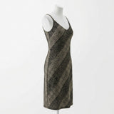 Black Textured-Check Rib Knit, Poly-Viscose — mockup: dress bodycon