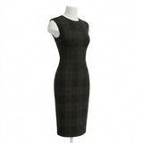 Dark Grey Marl Ponte Knit, Poly-Viscose, 325 gsm — mockup: dress bodycon