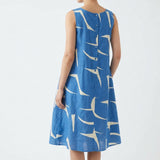 White Abstract Woven, Viscose-Linen — mockup: dress bodycon