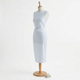 Polyester Cotton Poplin Fabric, 115 gsm, 147 cm — White — mockup: dress bodycon