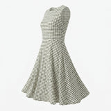 Dark Grey Check Crepe, Polyester — mockup: dress bodycon
