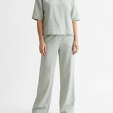 100% Polyester Linen-Look Fabric, 100 gsm, 156 cm — Grey — mockup: dress bodycon