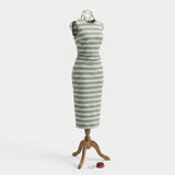 Cream Horizontal-Stripe Crepe, Poly-Viscose — mockup: dress bodycon