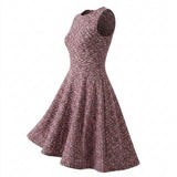 Pink Horizontal-Dash Pointelle Knit, Poly-Cotton — mockup: dress bodycon