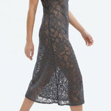 Black Floral Lace, Nylon, 117 gsm — mockup: dress bodycon