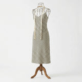 Dark Grey Stripes Ponte Knit, Viscose-Nylon, 270 gsm — mockup: dress bodycon