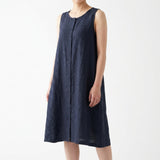 Dark Blue Marl Linen-Look, Polyester, 230 gsm — mockup: dress bodycon