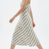 Light Grey Horizontal-Stripe Lace, Poly-Viscose — mockup: dress bodycon