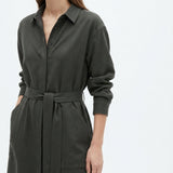 Viscose Cotton Blend Stretch Woven Fabric, 165 gsm — Grey, ref EF-251926 — mockup: dress bodycon