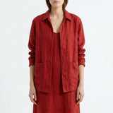 Red Marl Linen-Look, Polyester, 280 gsm — mockup: dress bodycon