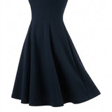 Polyester Viscose Stretch Twill Fabric, 290 gsm, 145 cm — Navy — mockup: dress bodycon