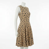 Dark Grey Leopard Crepe, Polyester — mockup: dress bodycon
