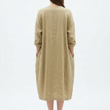 Linen Cotton Woven Fabric, 200 gsm — Orange — mockup: dress bodycon