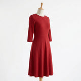 Polyester Viscose Stretch Rib Knit Fabric, 250 gsm, 140 cm — Red — mockup: dress bodycon