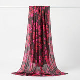 Pink Abstract-Floral Chiffon, Polyester, 70 gsm — mockup: dress bodycon