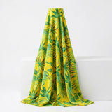 Green Leaves Crepe, Viscose — mockup: dress bodycon