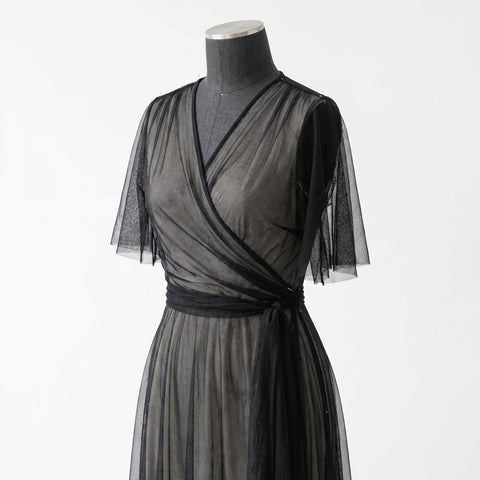 100% Polyester Mesh Fabric, 38 gsm, 160 cm — Black