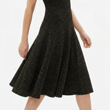 Black Marl Rib Knit, Viscose-Poly, 320 gsm — mockup: dress bodycon