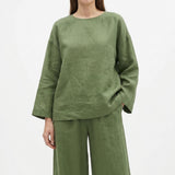 Slub Viscose Linen Woven Fabric, 180 gsm — Green — mockup: dress bodycon