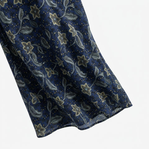 Light Blue Floral Crepe, Viscose