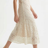 Cream Floral Lace, Viscose-Nylon — mockup: dress bodycon