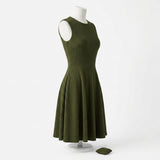 Polyester Stretch Crepe Fabric, 200 gsm, 145 cm — Green — mockup: dress bodycon