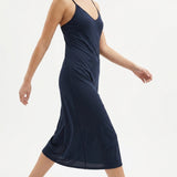 Navy Dots Mesh, Polyester — mockup: dress bodycon
