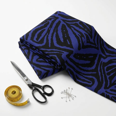 Black Zebra Ponte Knit, Polyester