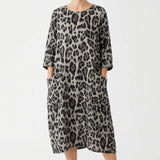 Black Leopard Linen-Look, Polyester, 130 gsm — mockup: dress bodycon